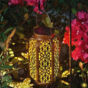 Lampe Rétro Style Lanterne avec Panneau Solaire